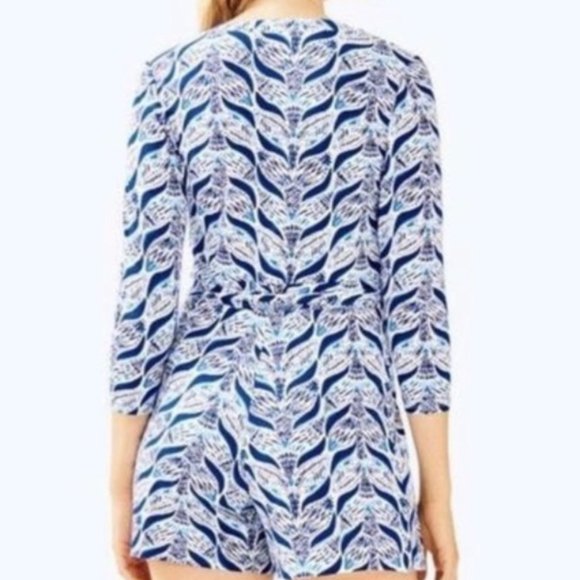 NWT Lilly Pulitzer Karlie Wrap Romper in A Mermaids Tail - Picture 3 of 3